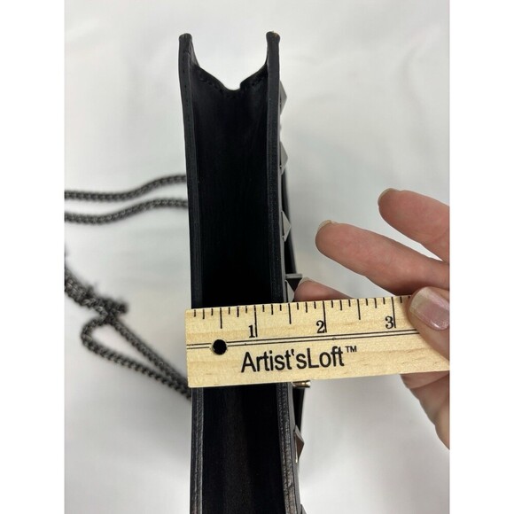 Persaman New York Roxy Shoulder Bag Black Leather Studded Silver Crossbody - Picture 6 of 16